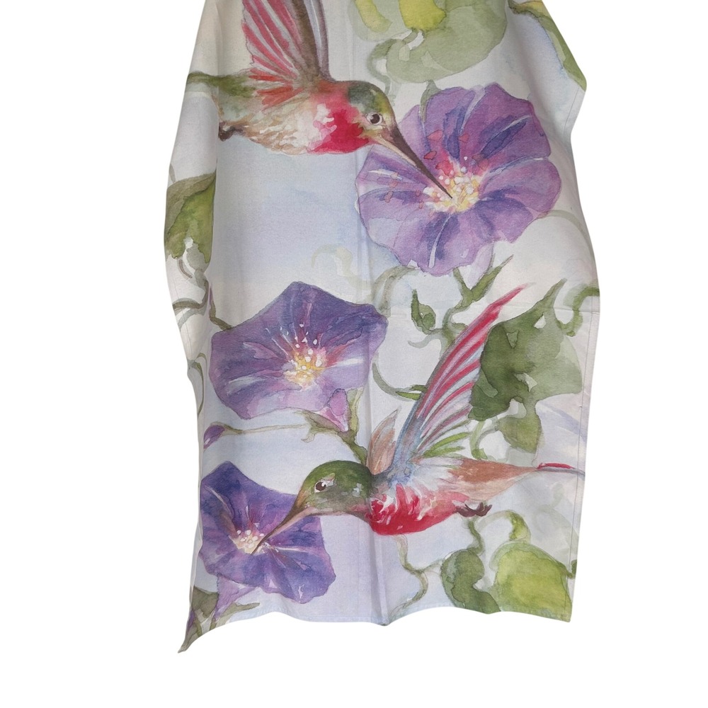 Sally Eckman Roberts Garden flag Kitchen Watercolor Hummingbird  Floral 38x27